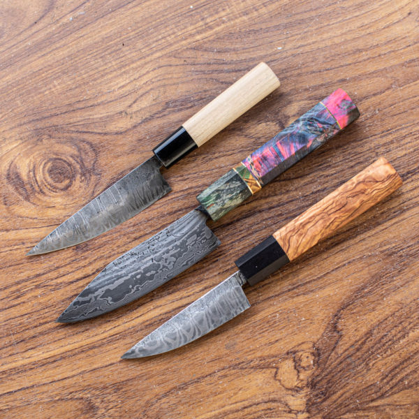 Damascus Paring Knives and delux handle