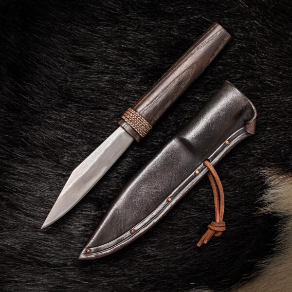 Burned ash wroutght iron and steel seax