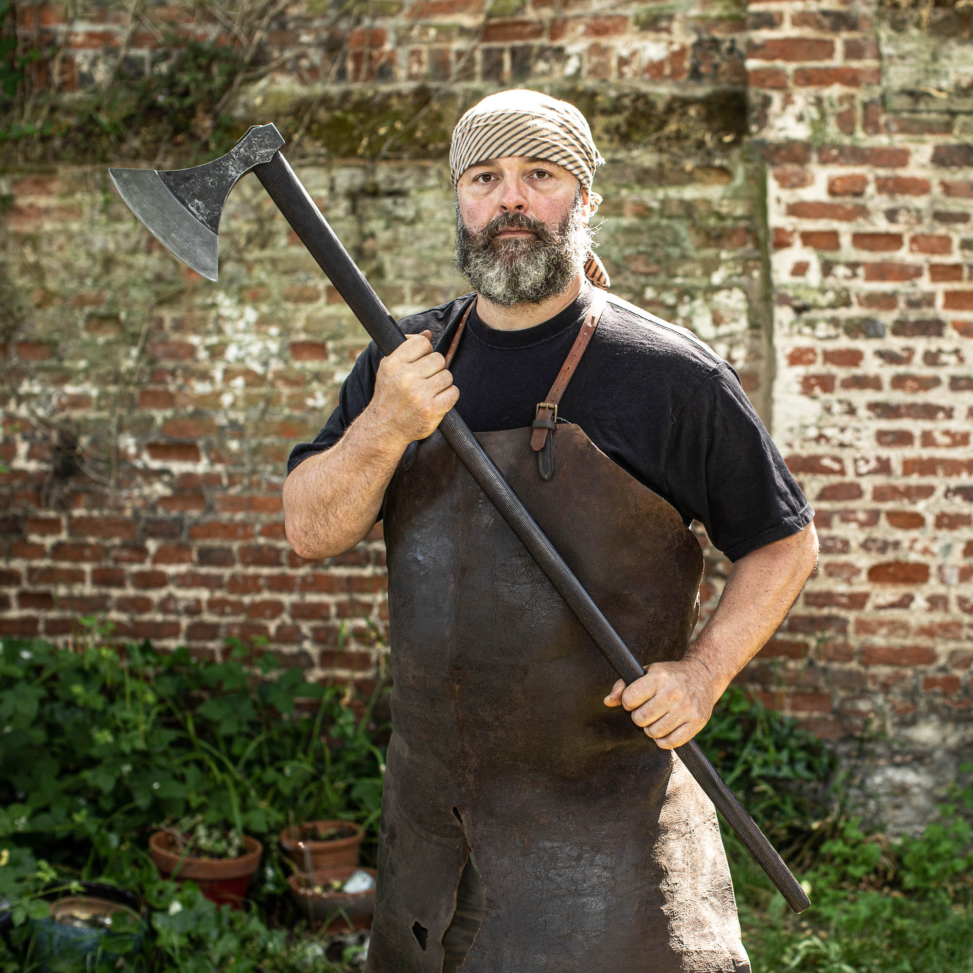 Damascus Bladed Dane Axe ref020 Owen Bush Bushfire