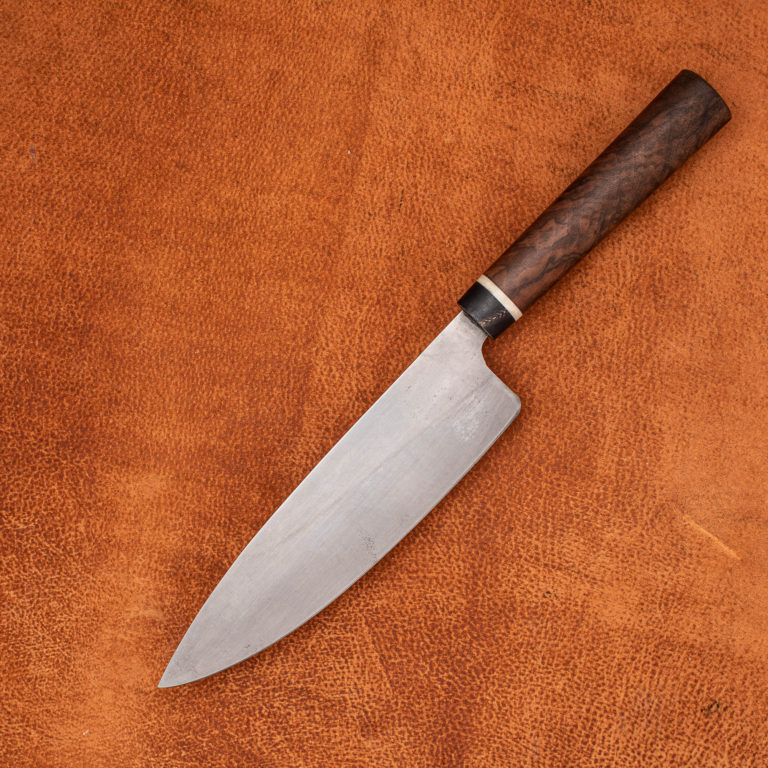 large carbon steel kitchen knife